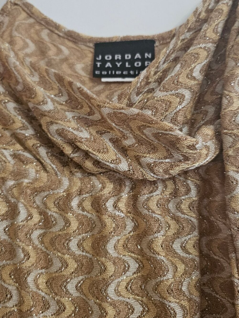Gold & Tan Jordan Taylor Sweetheart Mini-Dress